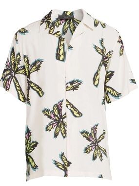 No Boundaries Men's Rayon Resort Shirt vintage inspired Size:S